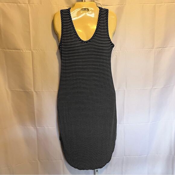 Olivia Rae Navy White Striped Tank Dress S Nautical Resort Coastal Preppy - Picture 1 of 9